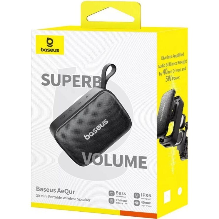 Портативная акустика Baseus OS AeQur 30 Mini (A20077900123-00) - Cosmic Black: фото 7 из 23
