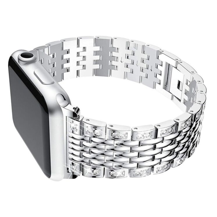 Ремінець Deexe Diamond для Apple Watch 42 (Series 10) / 41 / 40 / SE 40 / 38 - Silver: фото 4 з 5
