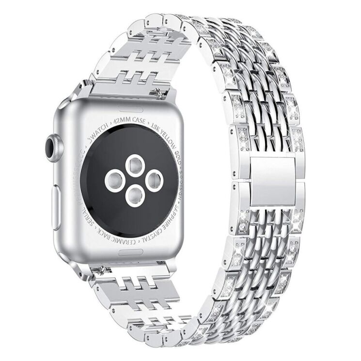 Ремінець Deexe Diamond для Apple Watch 42 (Series 10) / 41 / 40 / SE 40 / 38 - Silver: фото 1 з 5