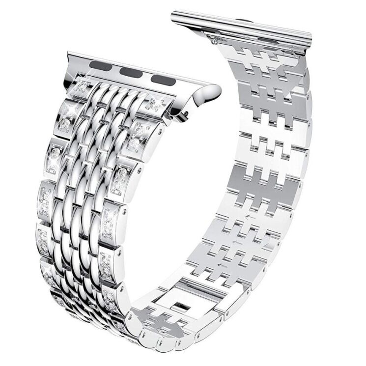Ремінець Deexe Diamond для Apple Watch 42 (Series 10) / 41 / 40 / SE 40 / 38 - Silver: фото 3 з 5