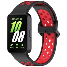 Ремінець Deexe Dot Color для Samsung Galaxy Fit 3 - Black / Red: фото 1 з 7
