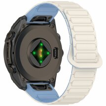 Ремешок Deexe Flexible Fit для часов Garmin c креплением Quick Fit 20mm - White / Mist Blue: фото 1 из 8