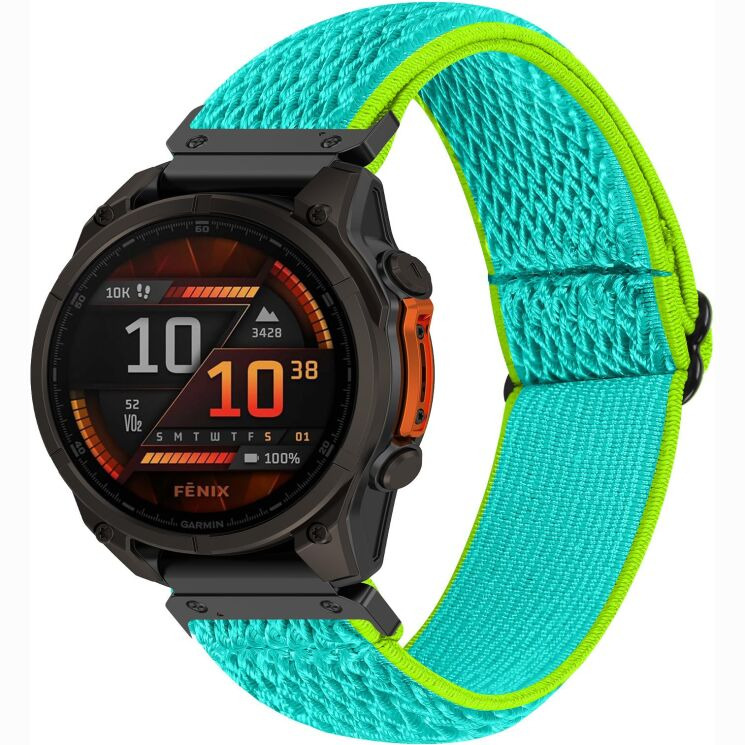Ремешок Deexe Knitted Strap для Garmin Fenix 8 (47mm) / Fenix E (47mm) / Quatix 8 (47mm) - Yellowgreen: фото 2 из 5