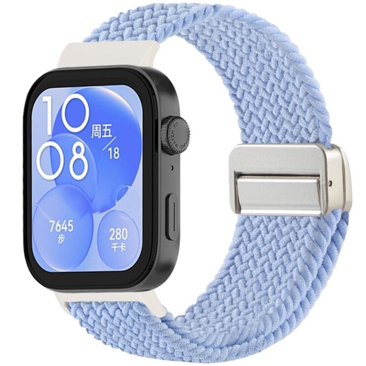 Ремешок Deexe Knitted Strap для Huawei Watch Fit 3 / Fit 4 / Fit 4 Pro - Blue: фото 2 из 7