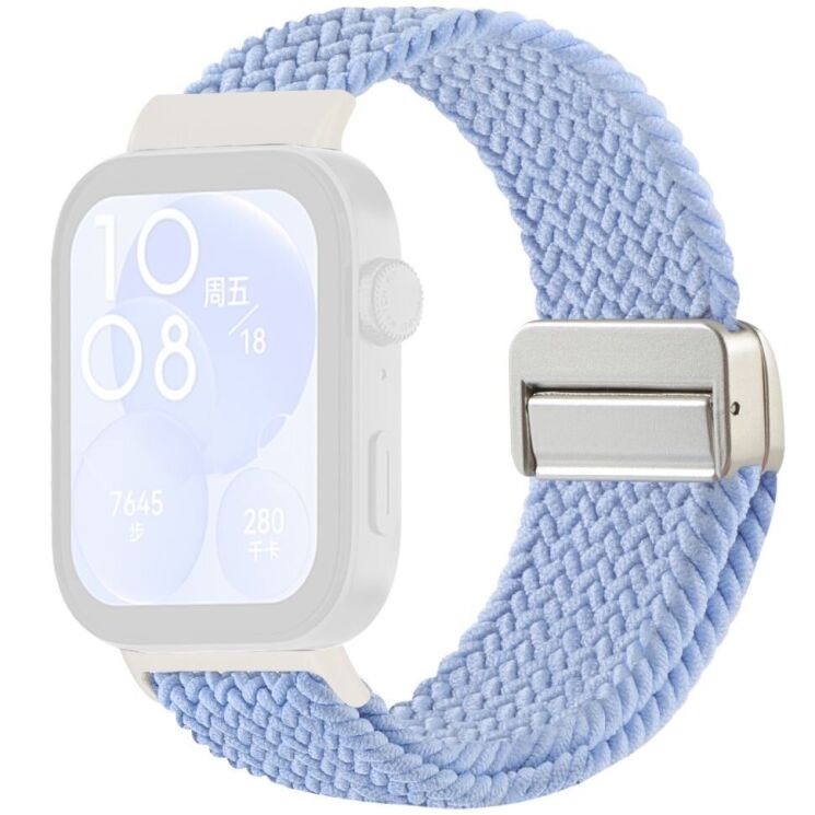 Ремешок Deexe Knitted Strap для Huawei Watch Fit 3 / Fit 4 / Fit 4 Pro - Blue: фото 1 из 7