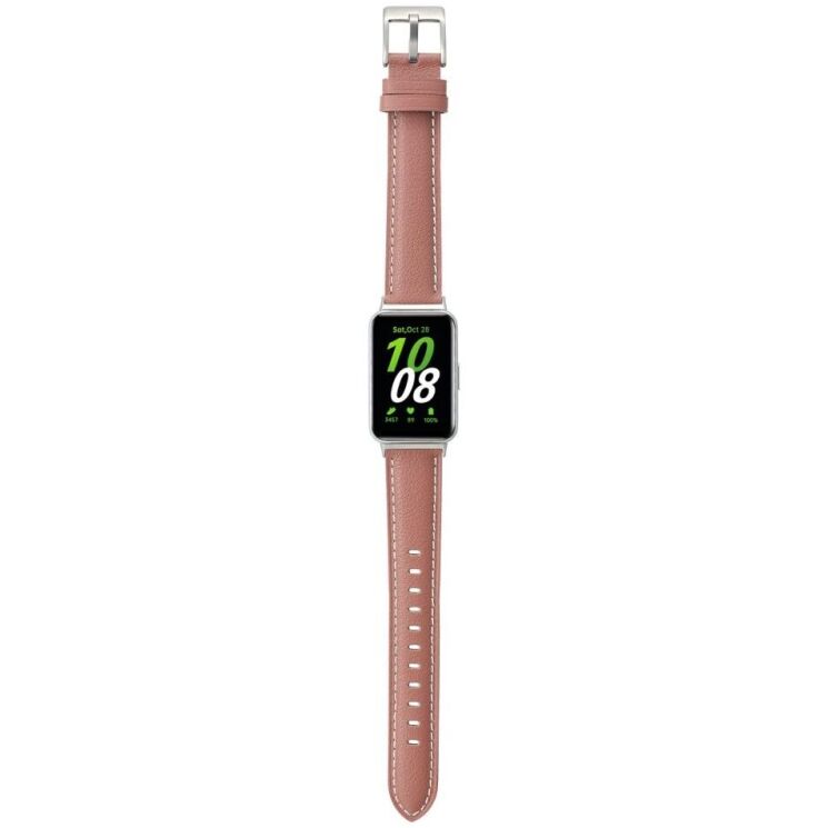 Ремінець Deexe Leather Strap для Samsung Galaxy Fit 3 - Deep Pink: фото 3 з 4