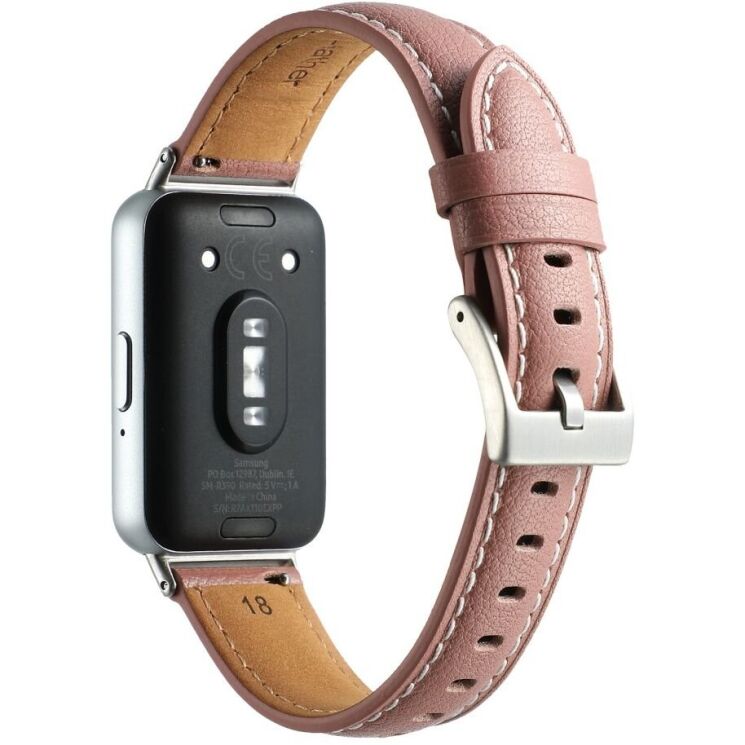 Ремінець Deexe Leather Strap для Samsung Galaxy Fit 3 - Deep Pink: фото 2 з 4