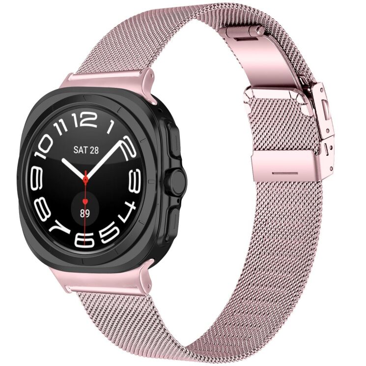 Ремінець Deexe Milanese Bracelet для Samsung Galaxy Watch 8 (40/44mm) / 8 Classic - Rose Pink: фото 2 з 5