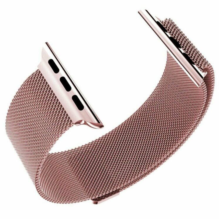 Ремешок Deexe Milanese Stainless Steel для Apple Watch 46 / 45 / 44 / SE 44 / 42 (Series 1-3) / Ultra / Ultra 2 - Pink: фото 4 из 12
