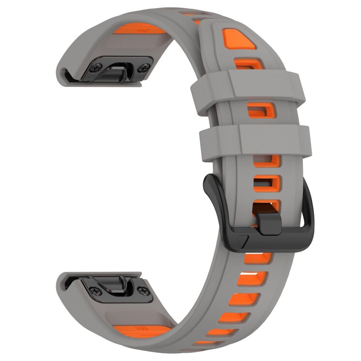 Ремінець Deexe Modern Strap для годинників Garmin з шириною кріплення QuickFit 20mm - Grey / Orange: фото 3 з 7
