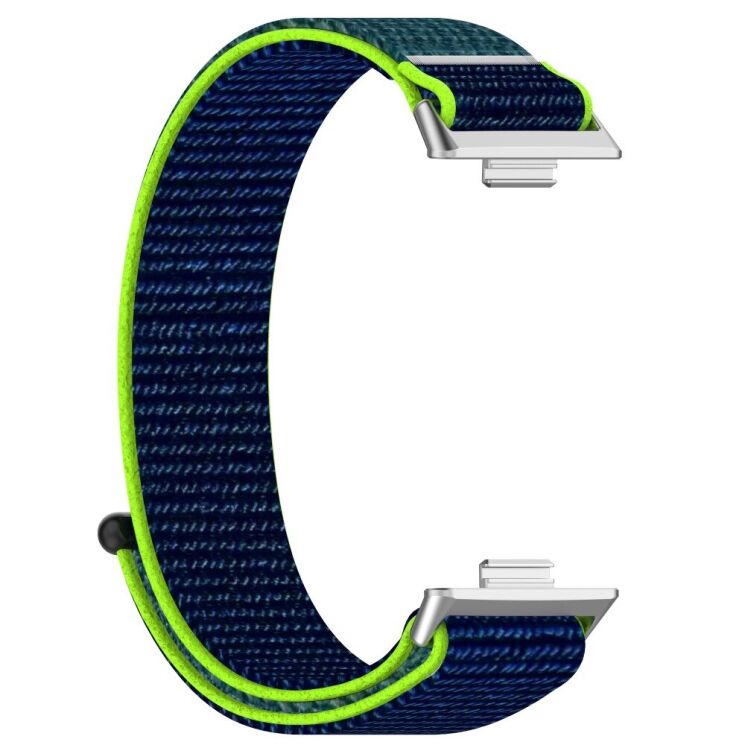 Ремінець Deexe Nylon Loop для Huawei Watch Fit 3 - Lime / Blue: фото 2 з 7