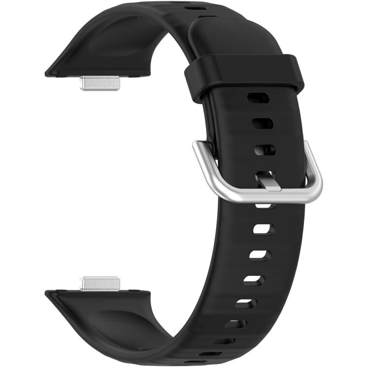 Ремінець Deexe Silicone Band для Huawei Watch Fit 3 / Fit 4 / Fit 4 Pro - Black: фото 3 з 10