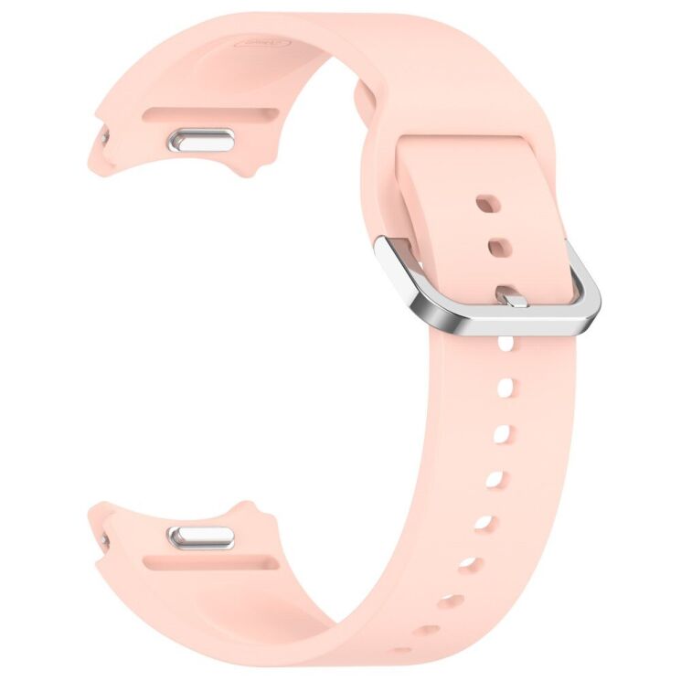 Ремешок Deexe Silicone Band для Samsung Galaxy Watch 4 / 4 Classic / 5 / 5 Pro / 6 / 6 Classic / 7 / FE - Light Pink: фото 3 из 8