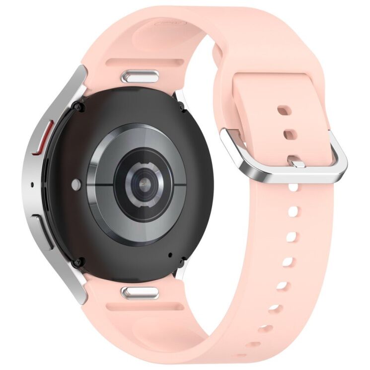 Ремешок Deexe Silicone Band для Samsung Galaxy Watch 4 / 4 Classic / 5 / 5 Pro / 6 / 6 Classic / 7 / FE - Light Pink: фото 1 из 8