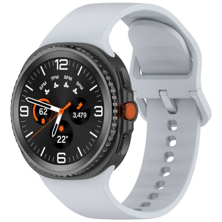 Ремінець Deexe Silicone Band для Samsung Galaxy Watch 8 (40/44mm) / 8 Classic - Light Grey: фото 2 з 7
