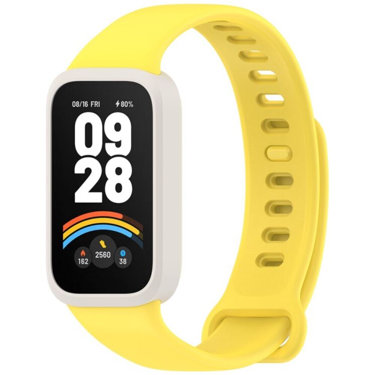 Ремешок Deexe Soft Touch для Xiaomi Mi Smart Band 9 Active / Redmi Band 3 - Yellow: фото 2 из 12