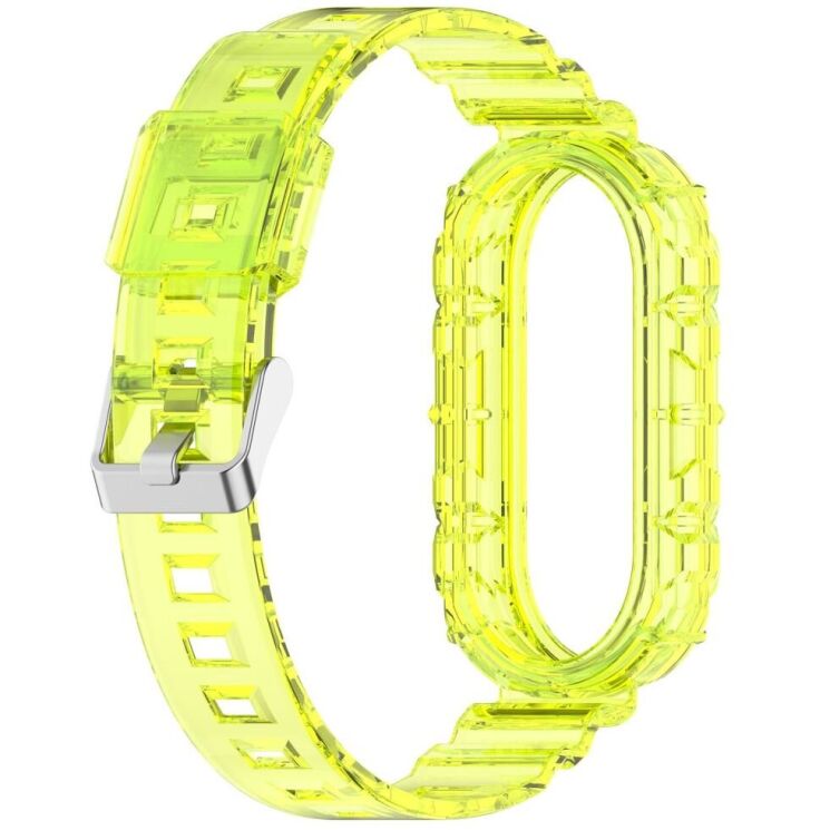 Ремешок Deexe Solid Color для Xiaomi Mi Smart Band 8 / 9 - Transparent Yellow: фото 3 из 9