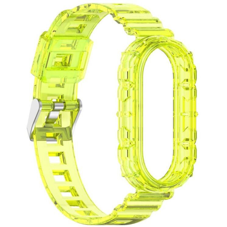 Ремешок Deexe Solid Color для Xiaomi Mi Smart Band 8 / 9 - Transparent Yellow: фото 4 из 9