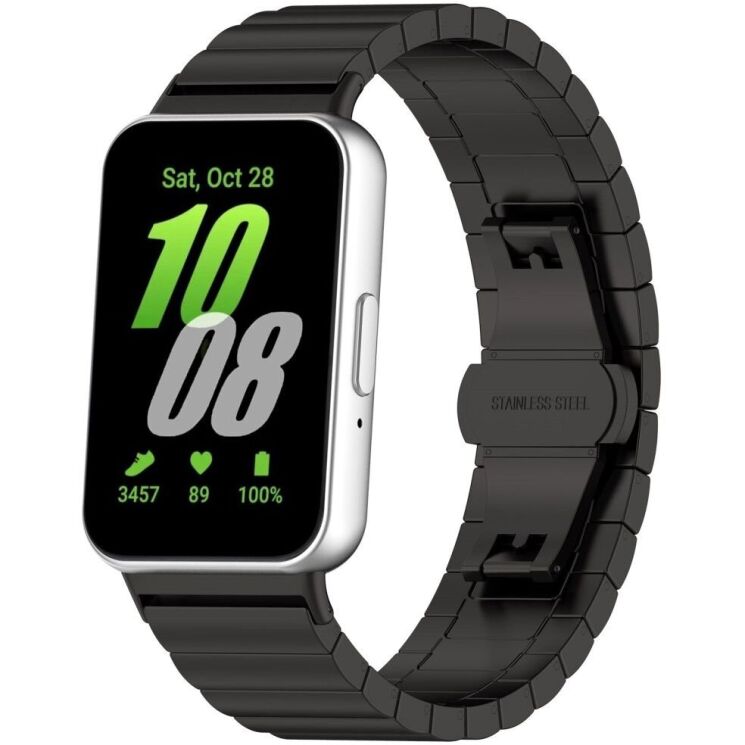 Ремешок Deexe Steel Strap для Samsung Galaxy Fit 3 - Black: фото 1 из 8