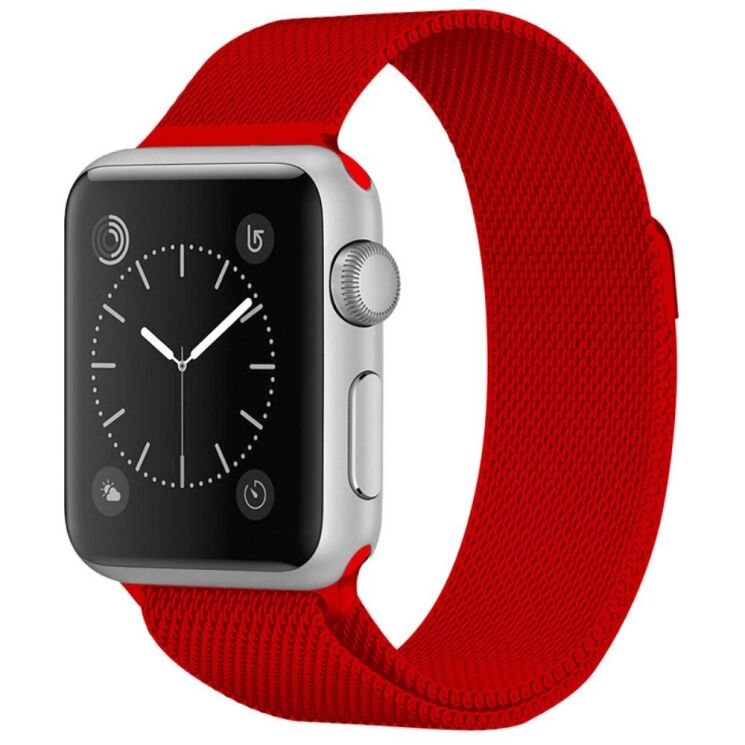 Ремешок JLT Milanese Stainless Steel для Apple Watch 46 / 45 / 44 / SE 44 / 42 (Series 1-3) / Ultra / Ultra 2 - Red: фото 1 из 9