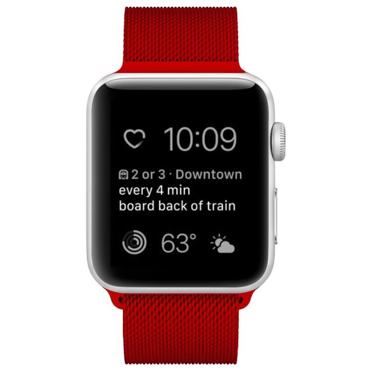 Ремешок JLT Milanese Stainless Steel для Apple Watch 46 / 45 / 44 / SE 44 / 42 (Series 1-3) / Ultra / Ultra 2 - Red: фото 3 из 9