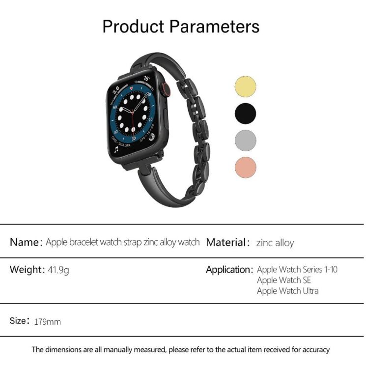 Ремешок KALEBOL Glam Strap для Apple Watch 46 / 45 / 44 / SE 44 / 42 (Series 1-3) / Ultra / Ultra 2 - Gold: фото 5 из 6