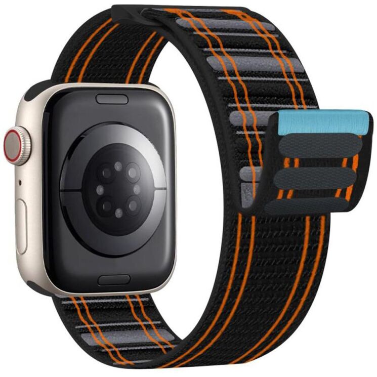 Ремінець Reframe Magic Tape для Apple Watch 49 / 46 / 45 / 44 / SE 44 / 42 (Series 1-3) / Ultra / Ultra 2 / Ultra 3 - Black / Orange (371853OB) Ремінець Reframe Magic Tape для Apple Watch 49 / 46 / 45 / 44 / SE 44 / 42 (Series 1-3) / Ultra / Ultra 2 / Ultra 3 - Black / Orange: фото 1 з 6