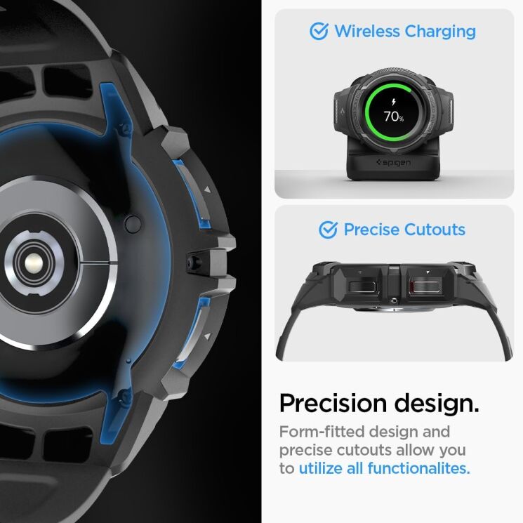 Ремінець з чохолом Spigen (SGP) Rugged Armor Pro (FW) для Samsung Galaxy Watch 6 Classic (47mm) ACS06488 - Black: фото 19 з 20