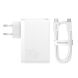Сетевое зарядное устройство Baseus GaN5 Pro Fast Charger 2C+U (140W) + кабель Type-C to Type-C (240W, 1m) CCGP100202 - White (141928W). Фото 7 из 35
