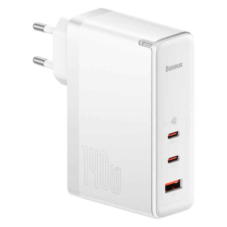 Сетевое зарядное устройство Baseus GaN5 Pro Fast Charger 2C+U (140W) + кабель Type-C to Type-C (240W, 1m) CCGP100202 - White: фото 1 из 35