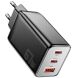Сетевое зарядное устройство ESSAGER 67W GaN 2Type-C + USB (ECT67W-LJB01-Z) - Black (960157B). Фото 1 из 13