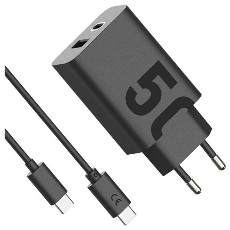 Сетевое зарядное устройство Motorola TurboPower 50W Duo + кабель Type-C to Type-C (SJMC502) - Black: фото 1 из 13