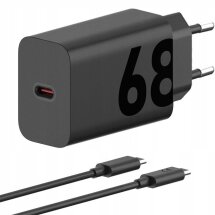 Сетевое зарядное устройство Motorola TurboPower 68W + кабель Type-C to Type-C (MC-682N) - Black: фото 1 из 4