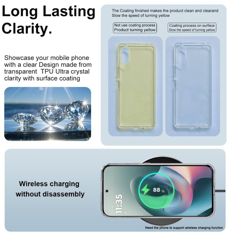 Силіконовий чохол IMAK UX-10 Series для Motorola Moto G77 - Transparent: фото 7 з 9