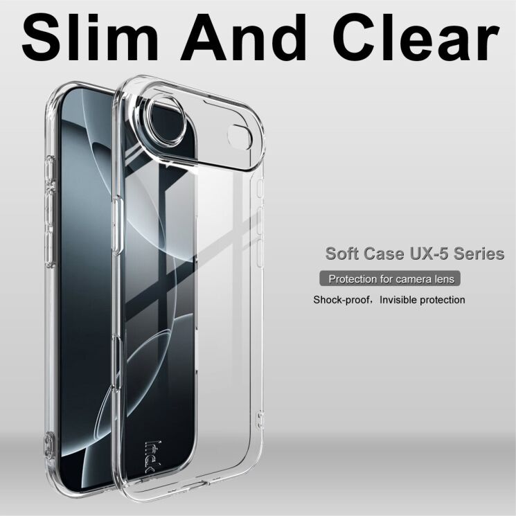 Силіконовий (TPU) чохол IMAK UX-5 Series для Apple iPhone 17 Air - Transparent: фото 3 з 7