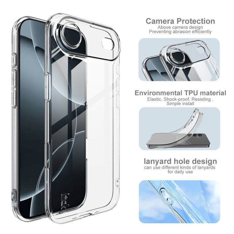 Силіконовий (TPU) чохол IMAK UX-5 Series для Apple iPhone 17 Air - Transparent: фото 5 з 7