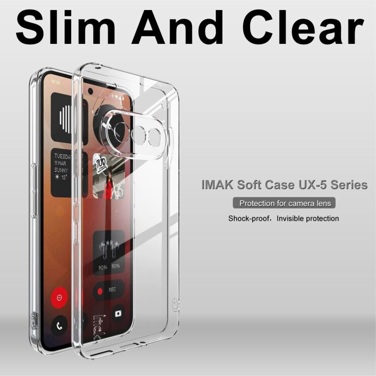 Силіконовий (TPU) чохол IMAK UX-5 Series для Nothing Phone (3a) - Transparent: фото 3 з 7