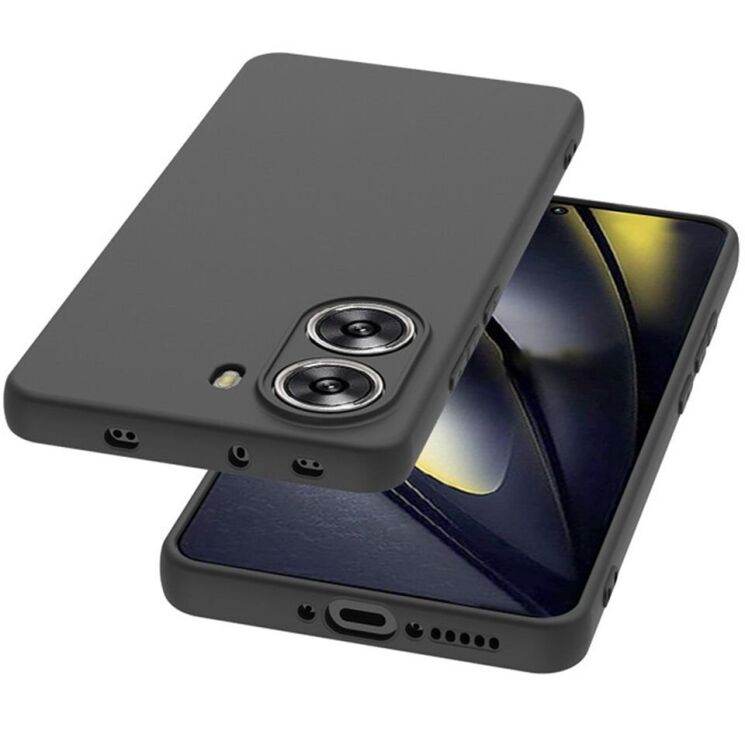 Силіконовий (TPU) чохол Deexe Matte Case для Xiaomi Poco X7 Pro - Black: фото 3 з 5