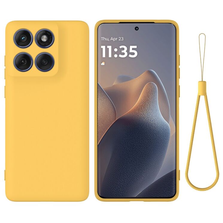Силиконовый (TPU) чехол Deexe Silicone Case для Motorola Edge 70 Fusion - Yellow: фото 1 из 9
