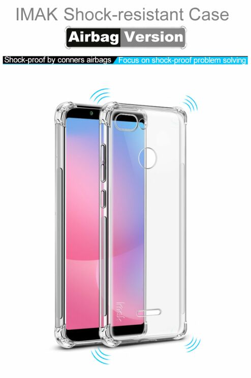 Силиконовый (TPU) чехол IMAK Airbag MAX для Xiaomi Redmi 6 - Transparent: фото 3 из 9