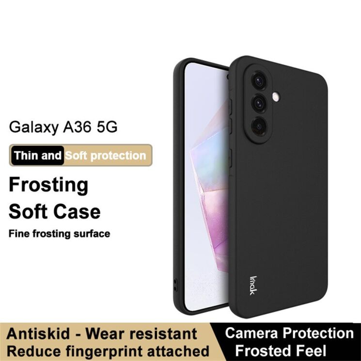 Силиконовый (TPU) чехол IMAK UC-3 Series для Samsung Galaxy A36 (A366) - Black: фото 4 из 8