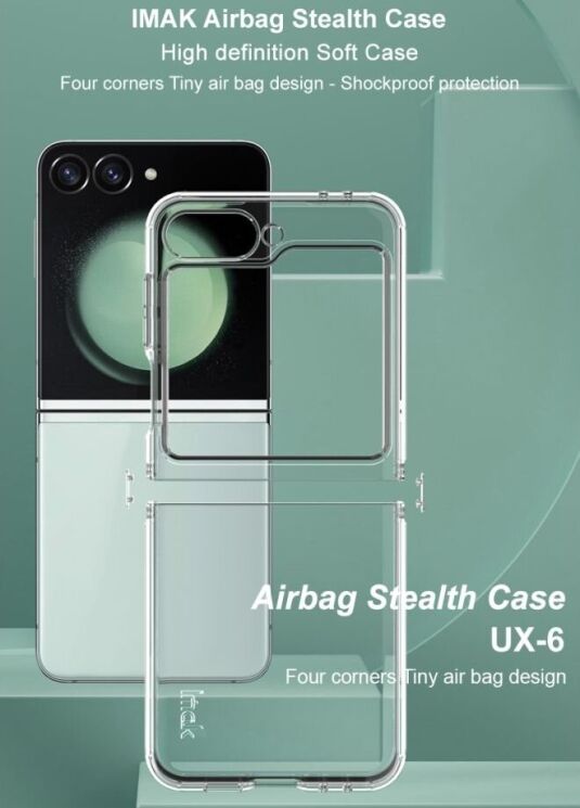 Силиконовый (TPU) чехол IMAK UX-6 Series для Samsung Galaxy Flip 6 - Transparent: фото 7 из 9