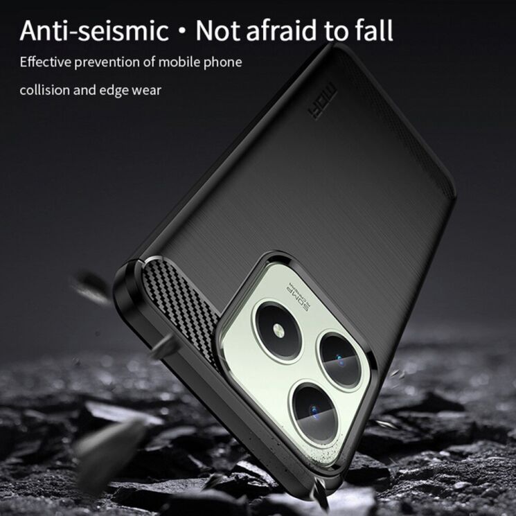 Силіконовий (TPU) чохол MOFI Carbon Fiber для Realme C63 / C61 / Note 60x - Black: фото 5 з 9