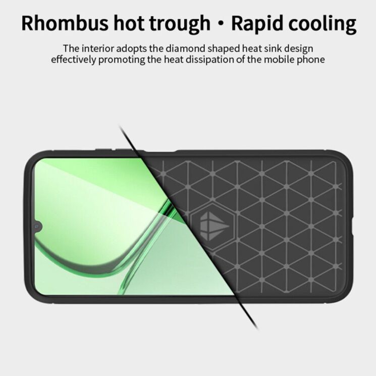 Силіконовий (TPU) чохол MOFI Carbon Fiber для Realme C63 / C61 / Note 60x - Black: фото 6 з 9