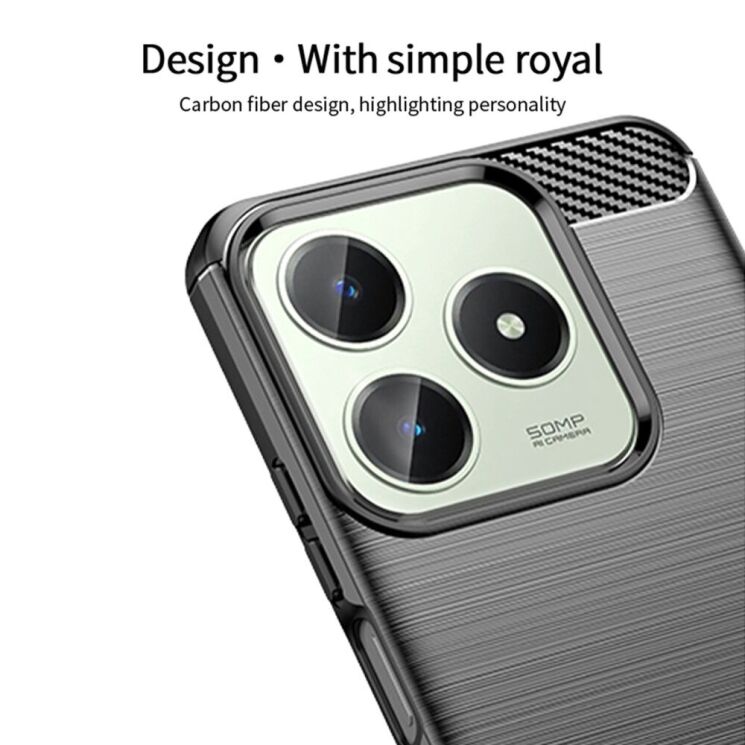 Силіконовий (TPU) чохол MOFI Carbon Fiber для Realme C63 / C61 / Note 60x - Black: фото 4 з 9