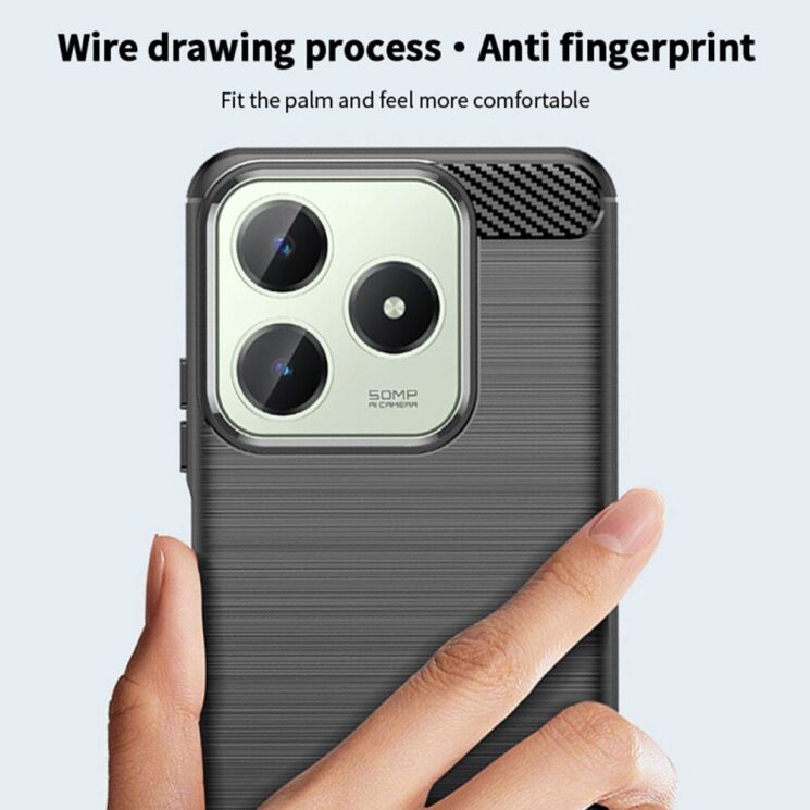 Силіконовий (TPU) чохол MOFI Carbon Fiber для Realme C63 / C61 / Note 60x - Black: фото 7 з 9