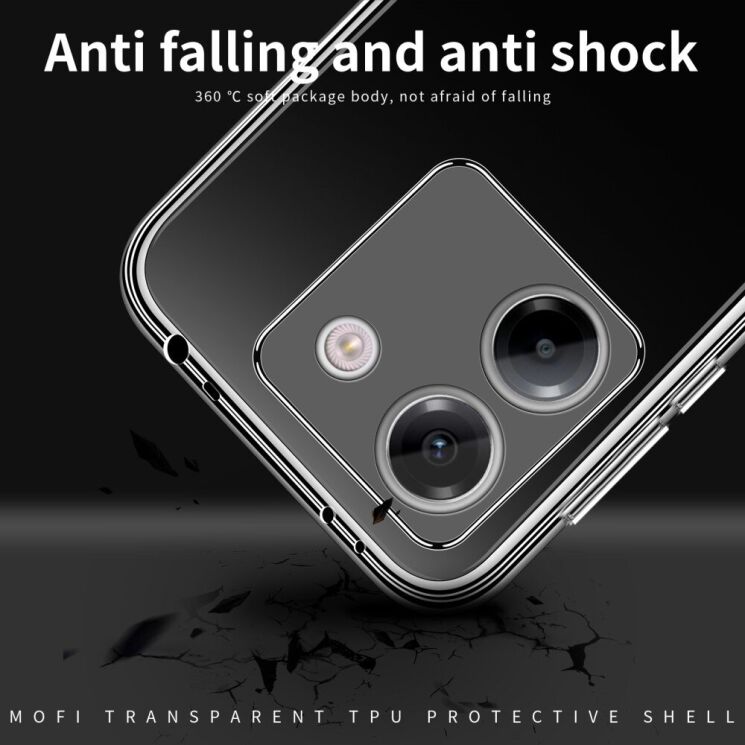 Силиконовый (TPU) чехол MOFI Thin Guard для Xiaomi Poco M7 Pro - Transparent: фото 9 из 10