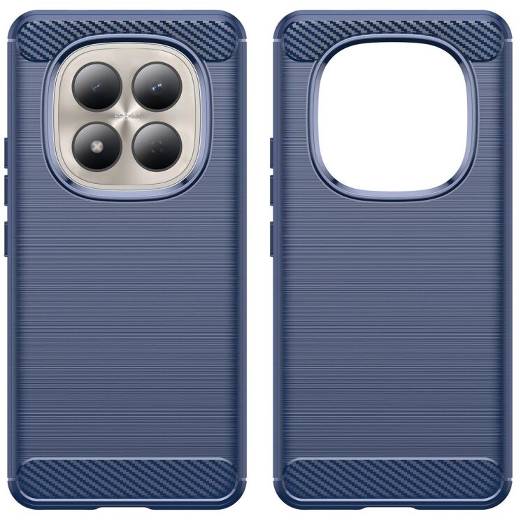 Силиконовый (TPU) чехол UniCase Carbon для Xiaomi Redmi Note 15 Pro - Blue: фото 2 из 10