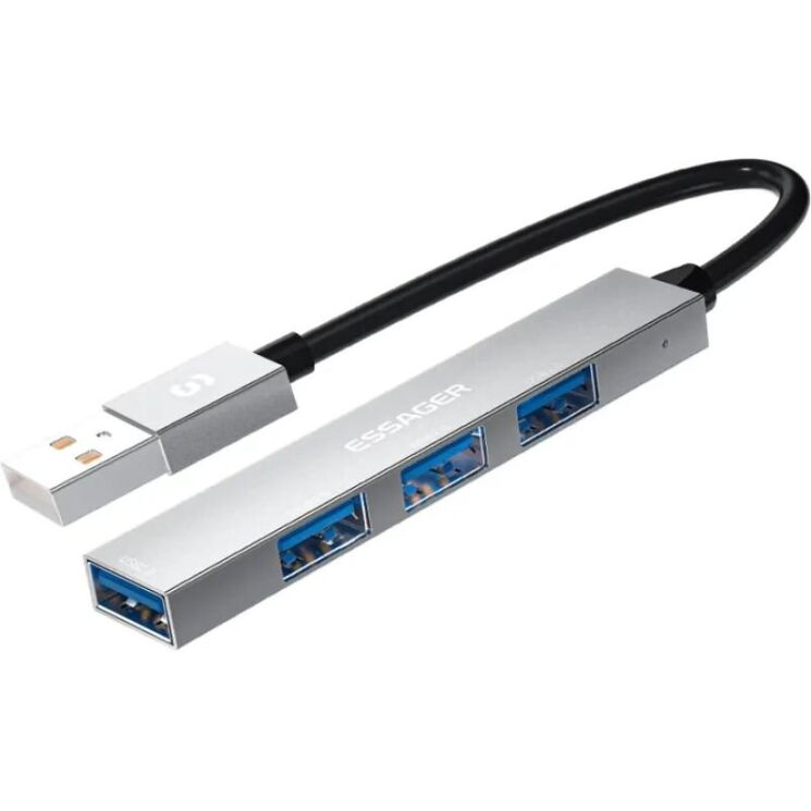 USB HUB ESSAGER Fengyang 4 in 1 Splitter (EHBA04-FY10-P) - Silver (982802S) USB HUB ESSAGER Fengyang 4 in 1 Splitter (EHBA04-FY10-P) - Silver: фото 1 из 4