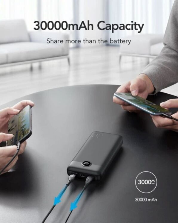 Внешний аккумулятор VEGER L30 PD20W (30000mAh) - Black: фото 5 из 8